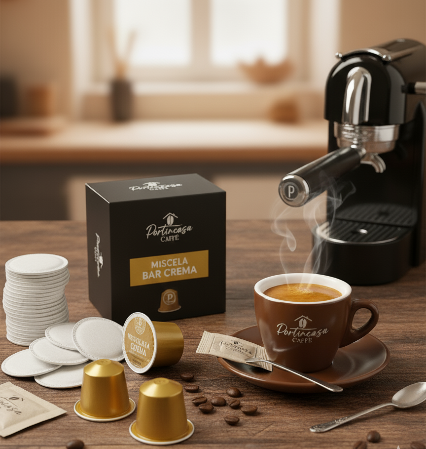 100 pcs Portincasa Caffè® Bar Crema Blend – Artisan Italian Excellence in Every Cup, in Every Format